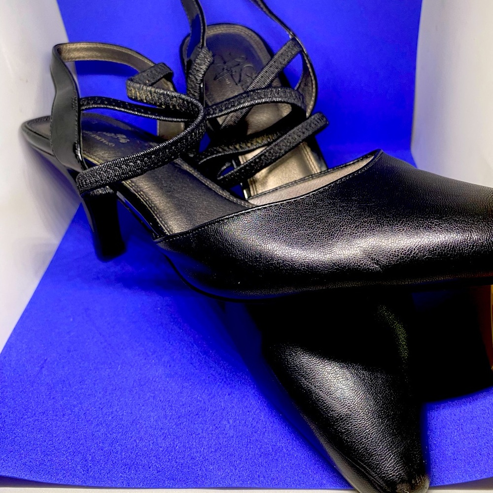 Life Stride Black Strap Heels